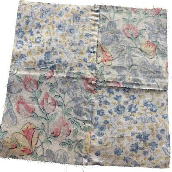 Hand Sewn Patchwork quilt squares or blocks a lot of 16 multicolor cotton 1940's - Picture 8 of 8